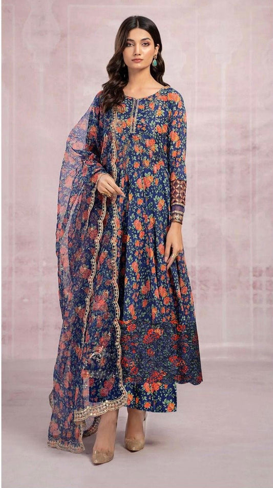 MARIA B APLIC WORK LINEN UNSTICH 3pc(WA-365)