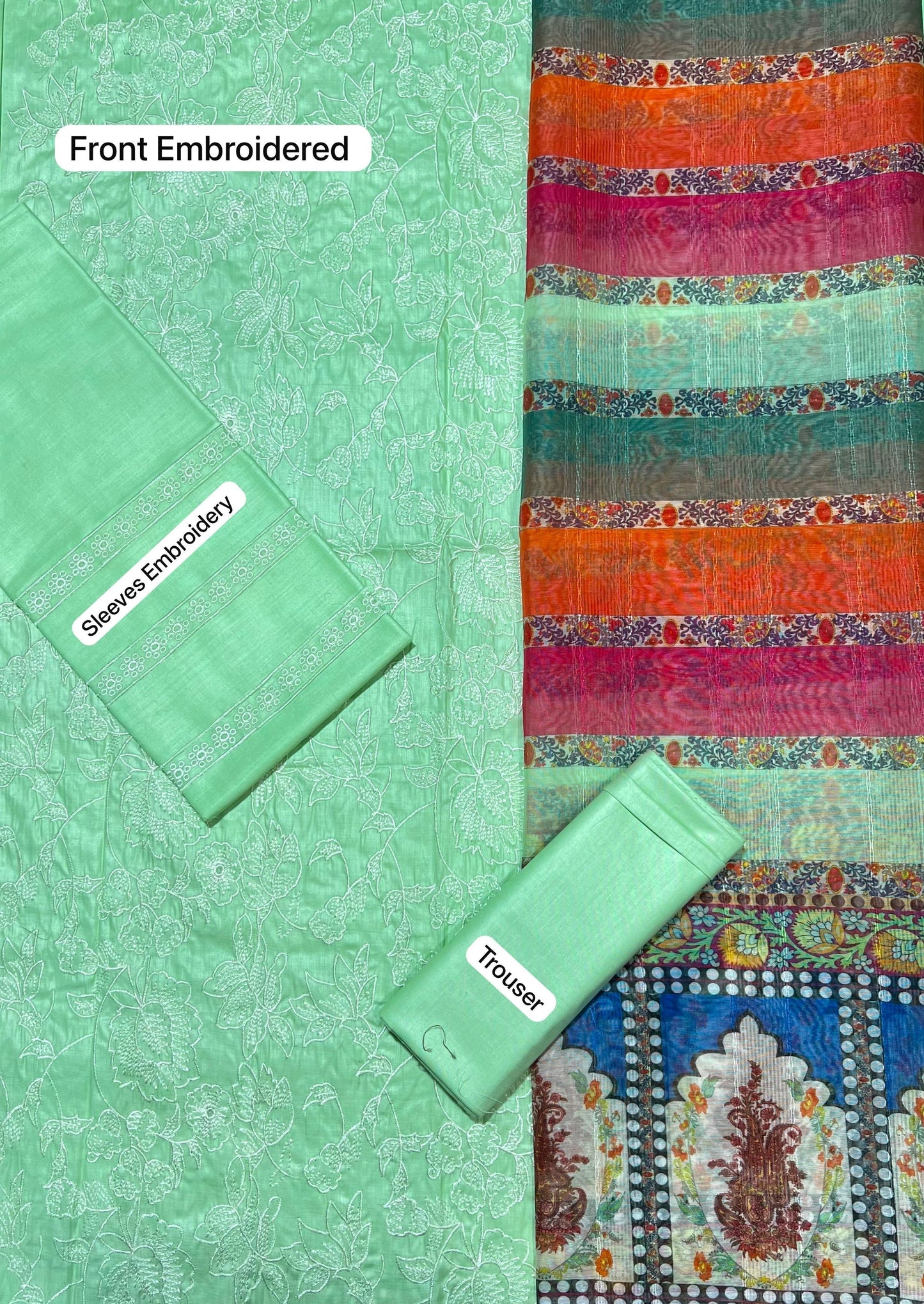 PHULKARI LAWN EMBROIDERED 3pc