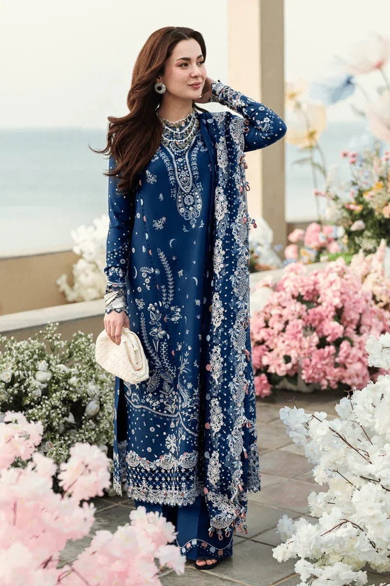 QALAMKAR LUXURY EMBROIDERD LAWN UNSTICH 3PC (WA-6754)