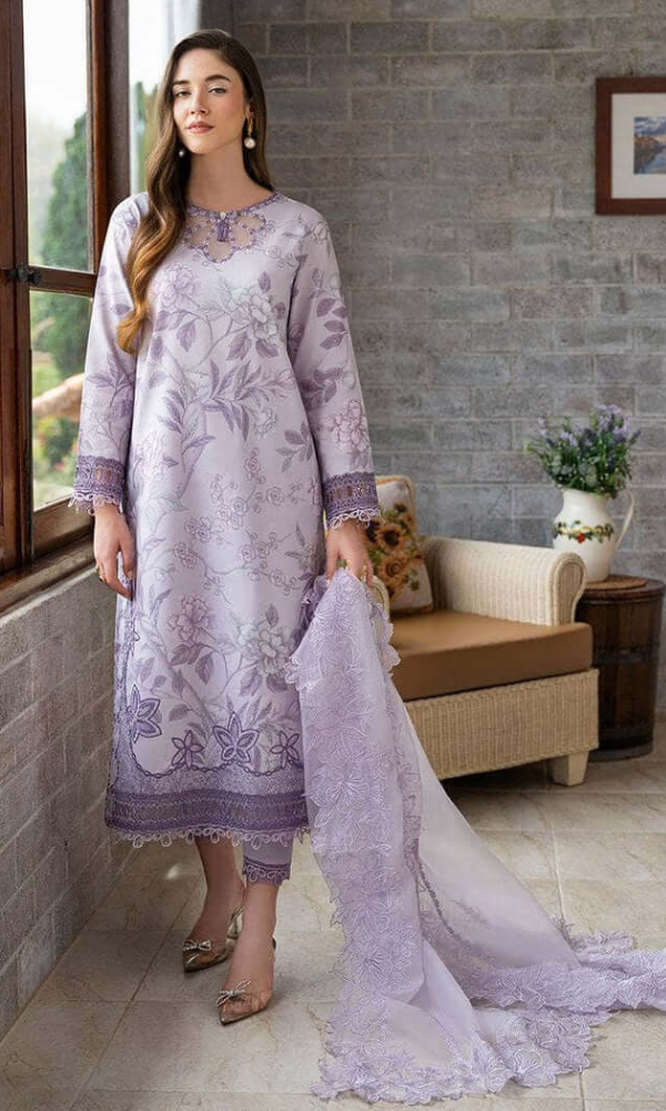 MUSHQ-MULBERRY PURPLE-PRINTED EMBROIDERED LAWN UNSTICHED 3PC (SL-1855)
