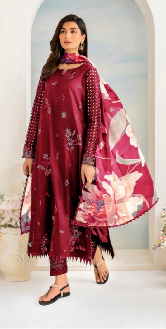 LIME LIGHT-DHANK EMBROIDERD UNSTICH 3pc(WA-1999)