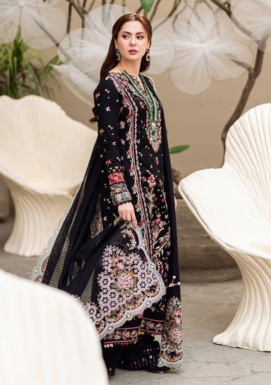 HANNAH- QALAMKAR LUXURY EMBROIDERD LAWN UNSTICH 3PC (WA-563)