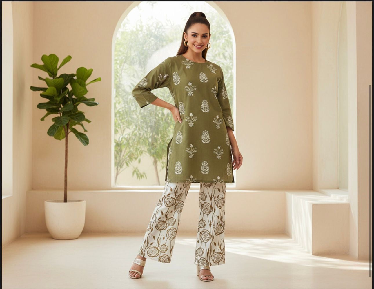 SHANAYA 2PC KHADDAR CORD-SET (GREEN)