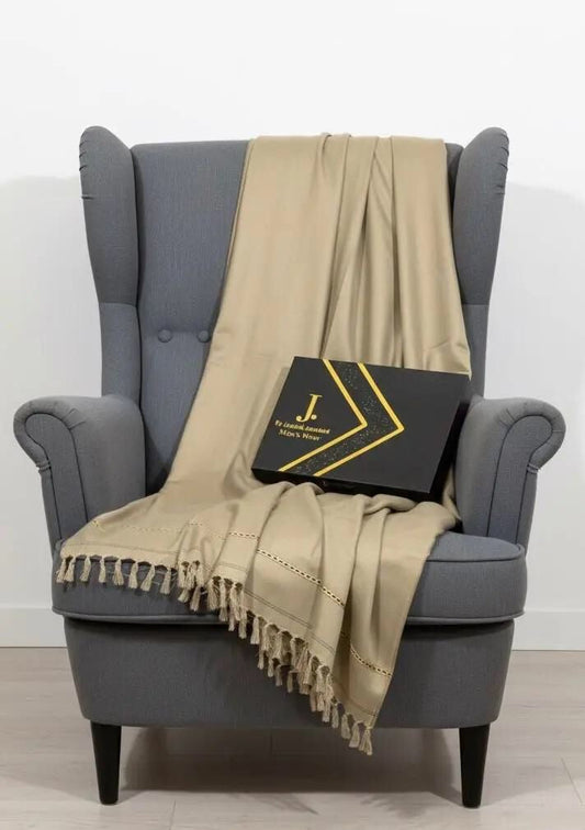 J. PREMIUM MEN,S’ SHAWL WITH J. BOX SKIN ALMOND(WA-830)