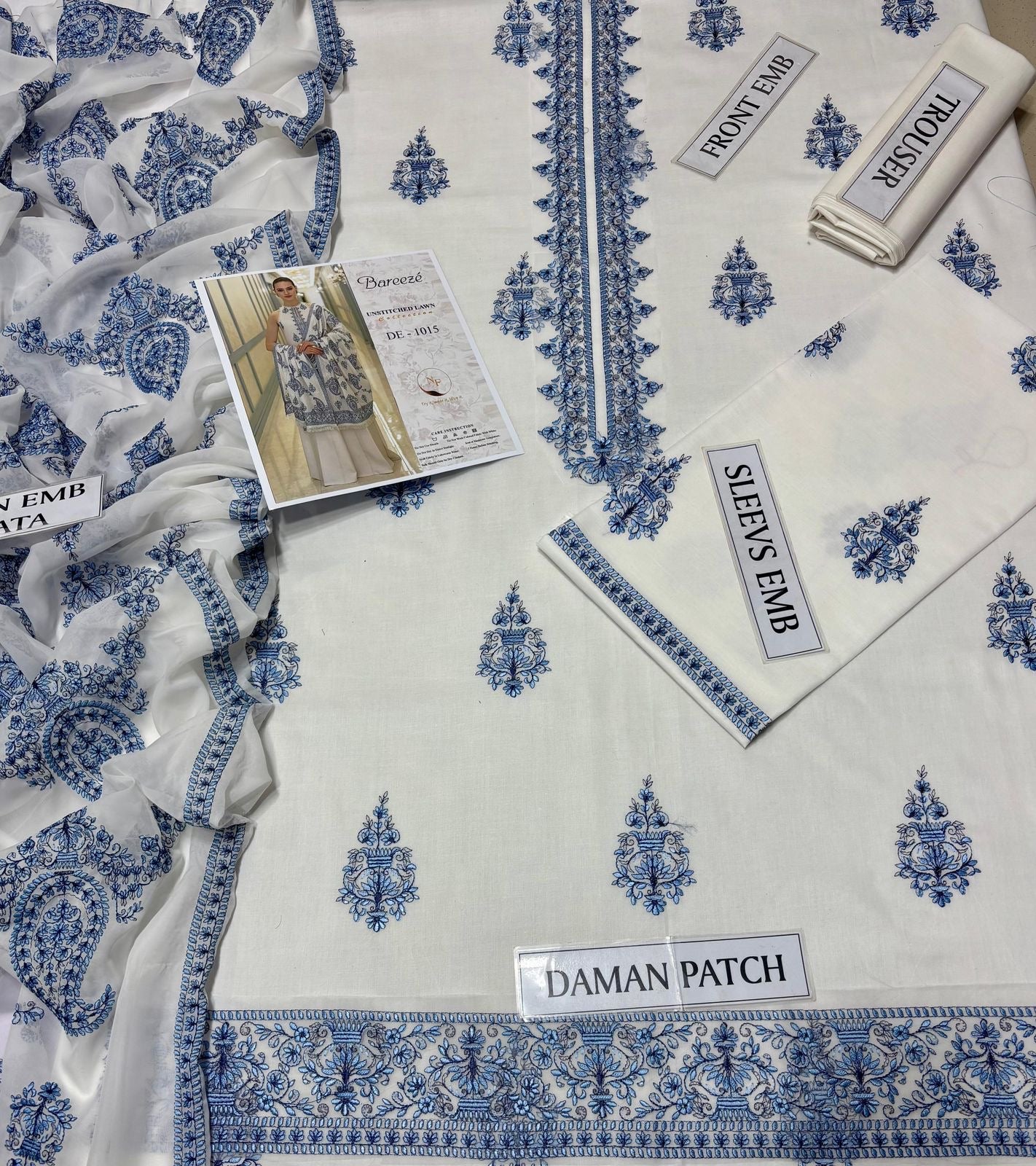 MOST DEMANDING ARTICAL BAREEZE EMBROIDERD LAWN UNSTICH 3PC (WA-780)