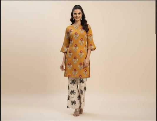 SHANAYA KHADDAR 2PC CORD-SET (YELLOW)