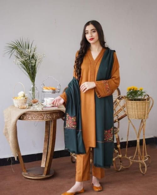 ASLING DHANAK EMBROIDERD UNSTICH 3pc (WA-379)