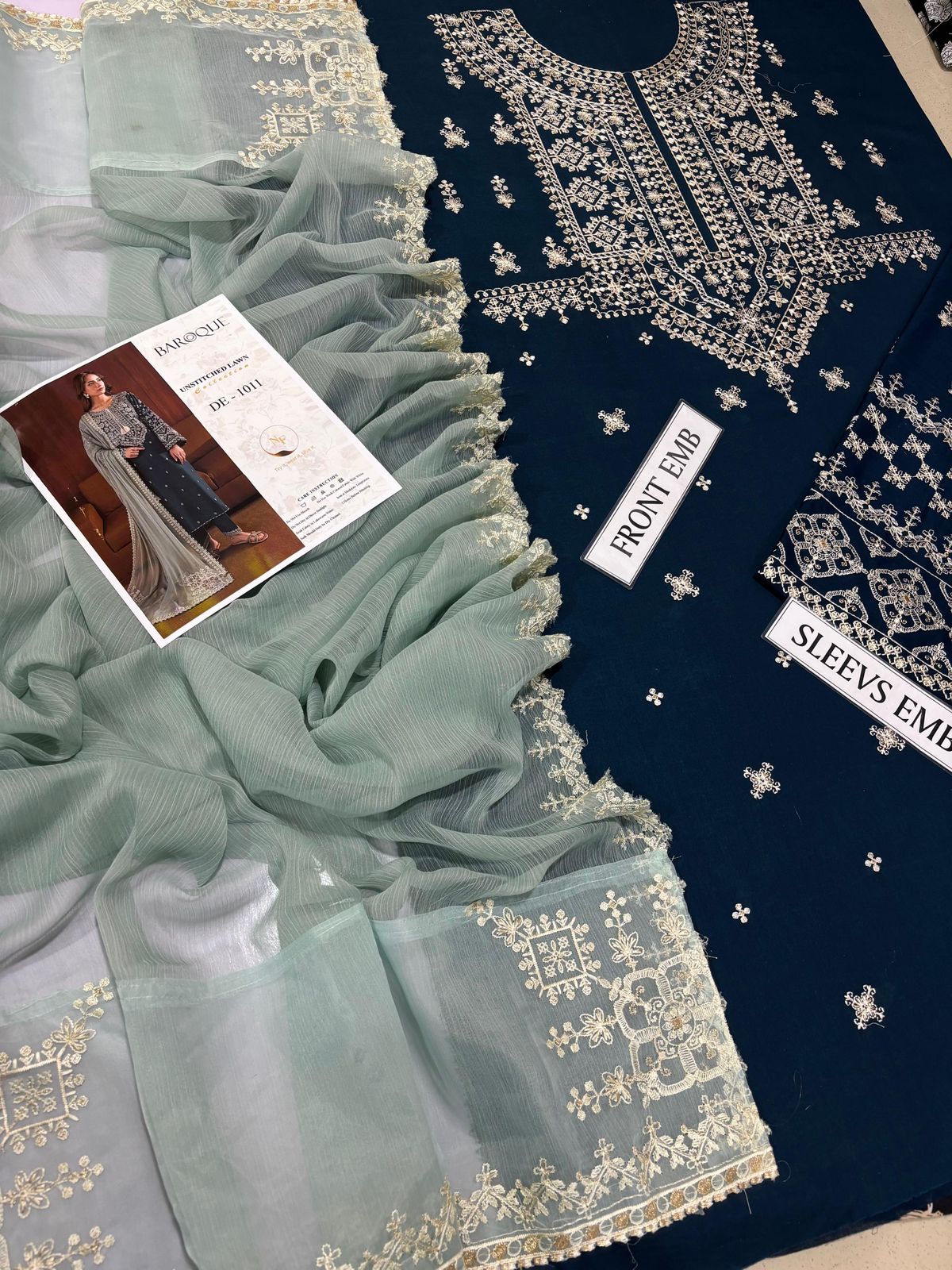 BAROUQE MOST DEMANDING ARTICAL LAWN EMBROIDERD UNSTICH 3PC (WA-950)