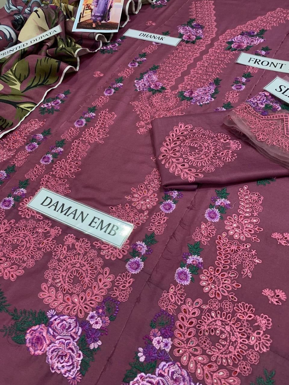 JADE DHANK EMBROIDERD UNSTICH 3pc(WA-645)