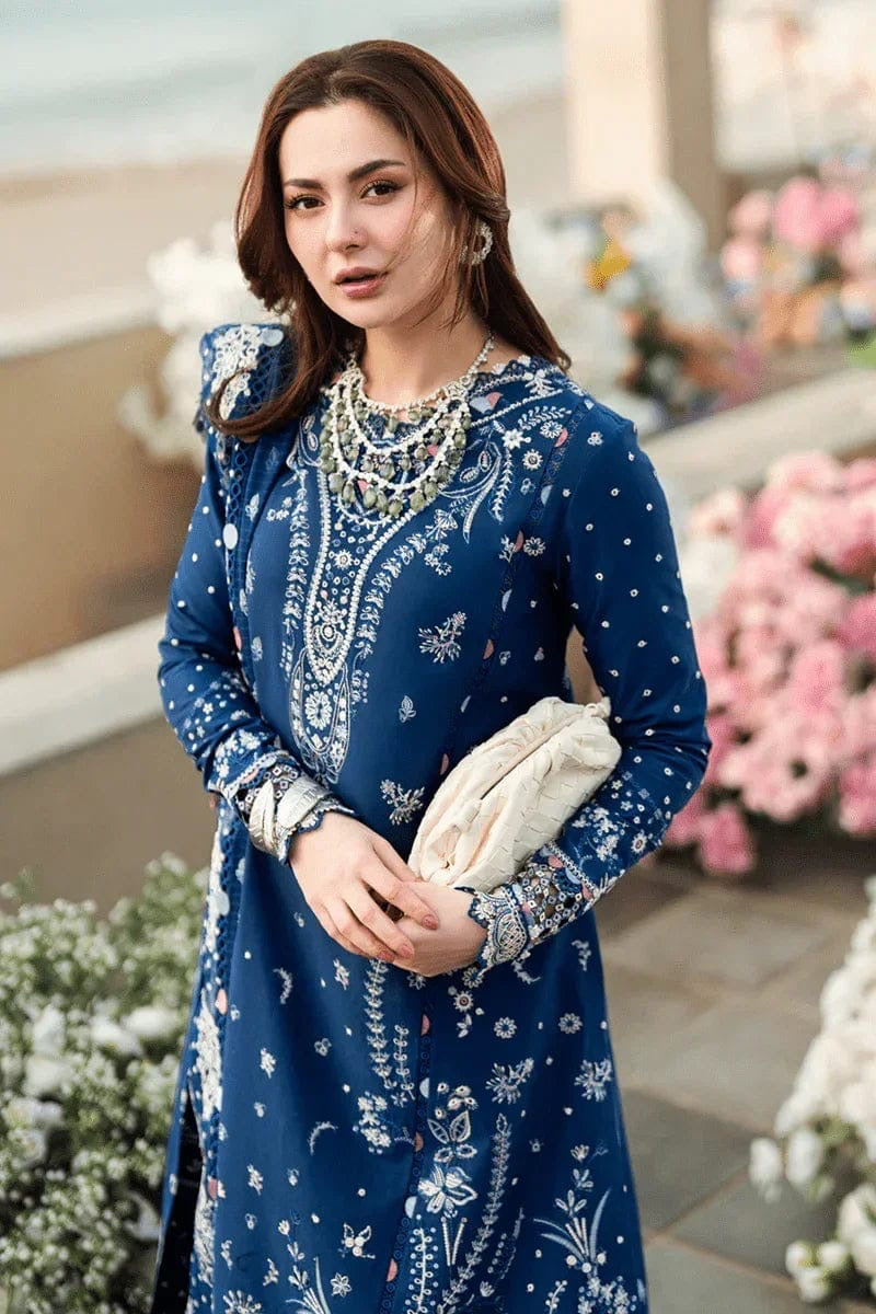 QALAMKAR LUXURY EMBROIDERD LAWN UNSTICH 3PC (WA-6754)