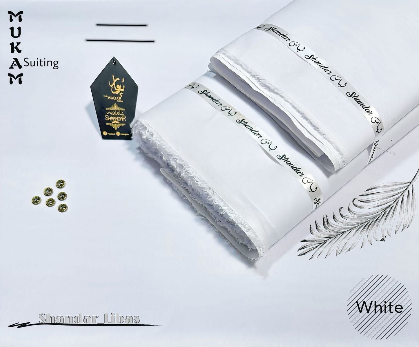 Mukam Suiting By Shandar Libas (White)